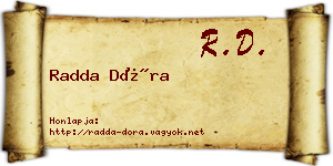 Radda Dóra névjegykártya